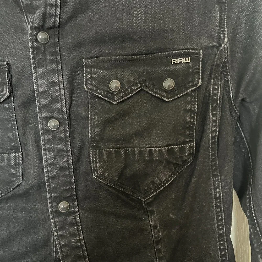 G-Star RAW Black Denim Button-Up (Size S) - Picture 2 of 2